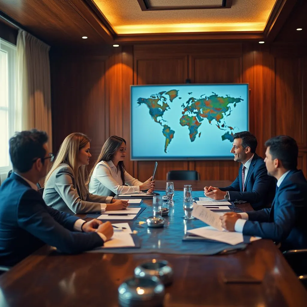Reunión con clientes corporativos